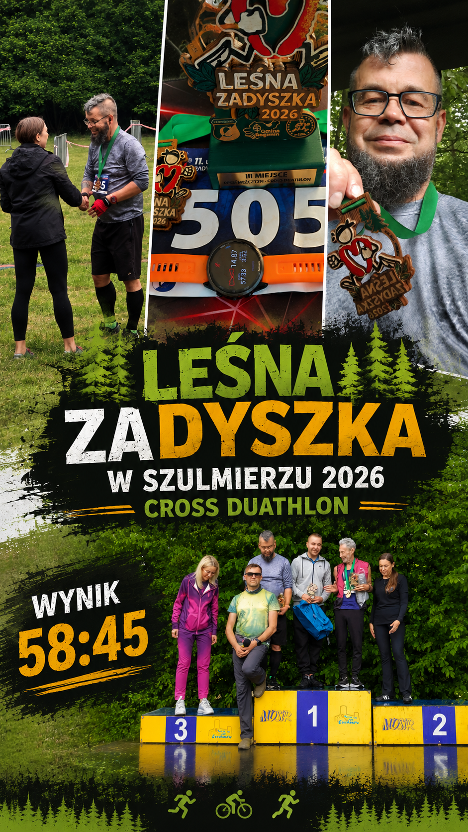 Leśna ZaDyszka Szulmierz 2026 – Cross Duathlon i podium Open w debiucie