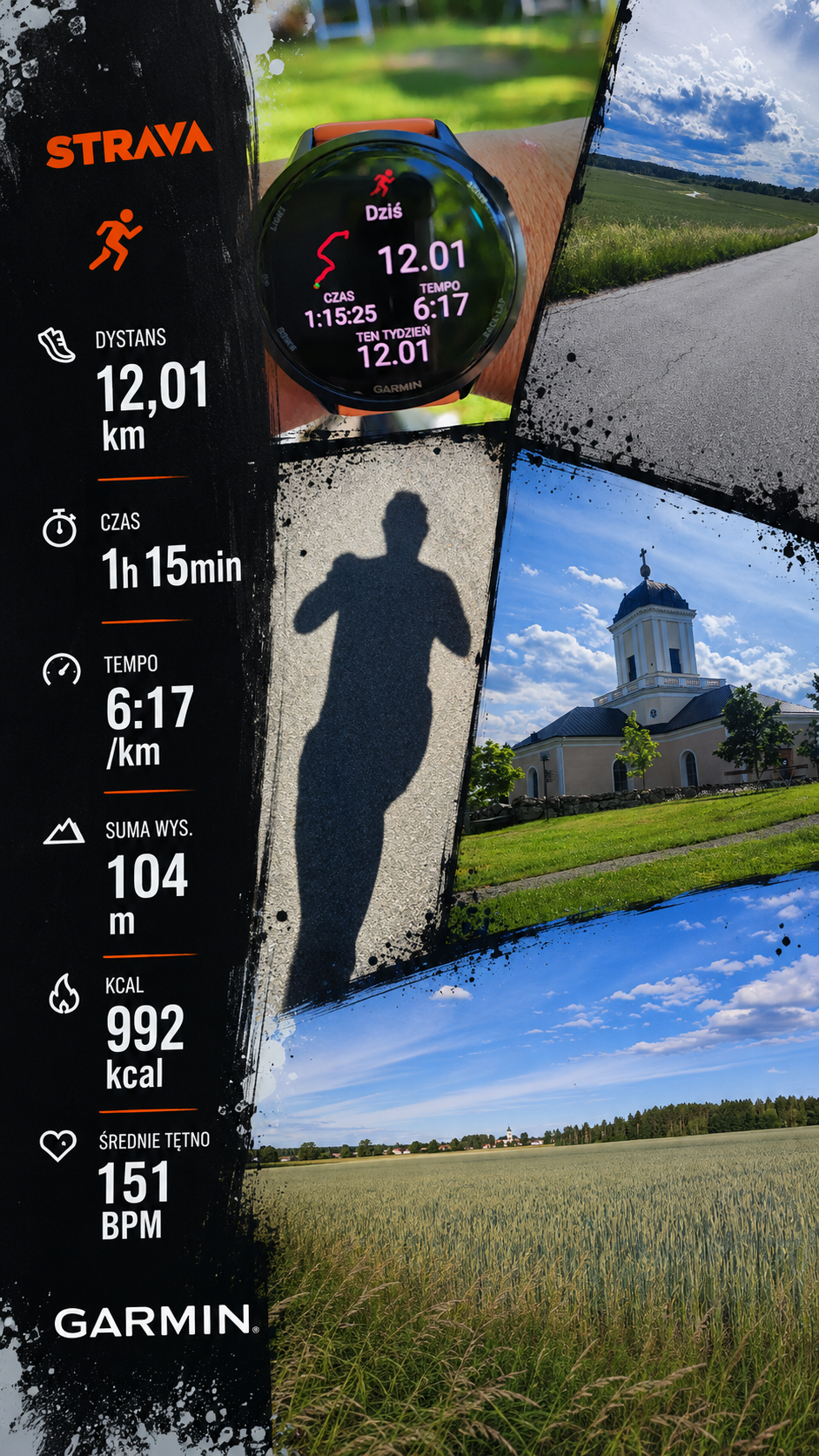 Trening według Garmin Daily Suggested Workout – 12 km biegu i zwiedzanie szwedzkiej prowincji