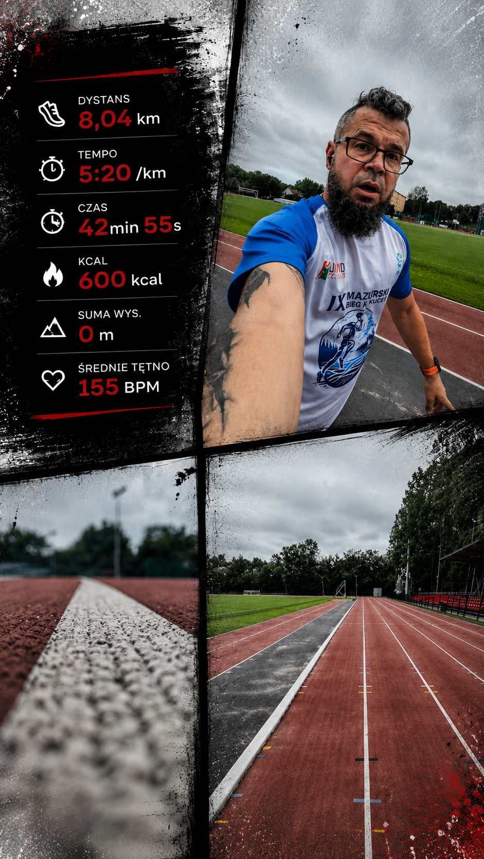 Ostatni mocniejszy trening przed Pogonią za Jednorożcem – 3 × 1 km na stadionie w Szczytnie